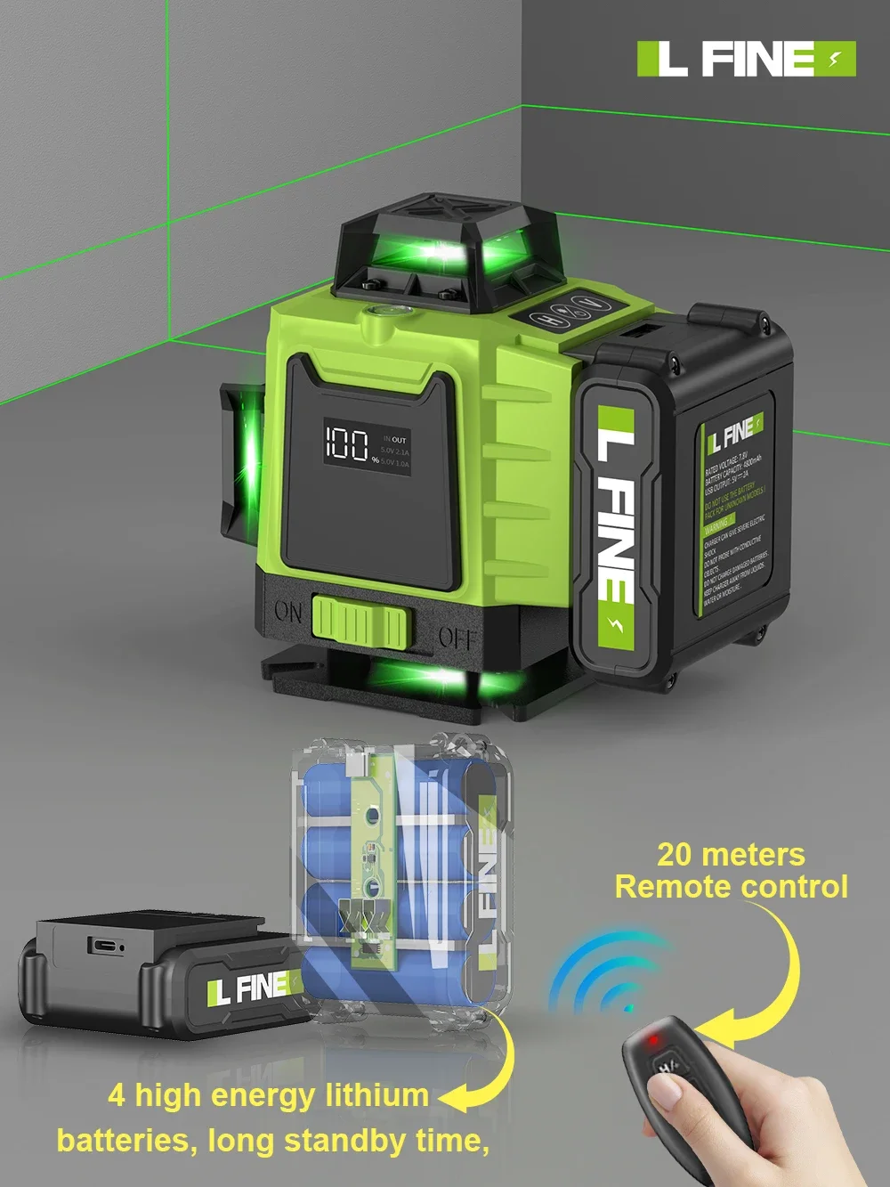 Versatile Laser Level: Precise 3D/4D Alignment Made Easy