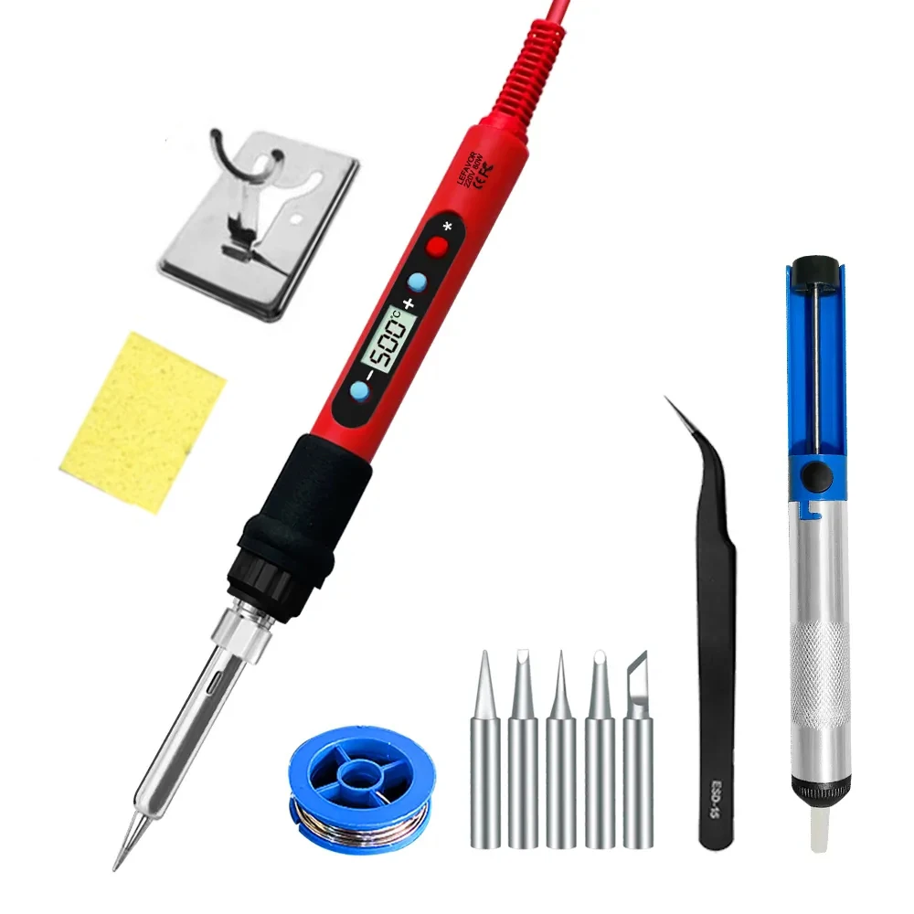 Versatile 80W Soldering Iron Kit with Adjustable Temperature