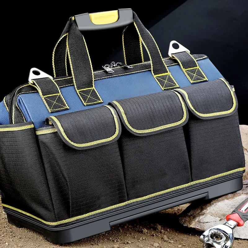 Durable Tool Bag Thickened Large Capacity Waterproofed Wear-Resistant Toolkit MultiPocket Electrician Storage Bag