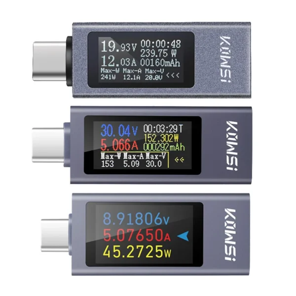 Type-C Multi-function Digital Display DC Voltage Ammeter Power Meter