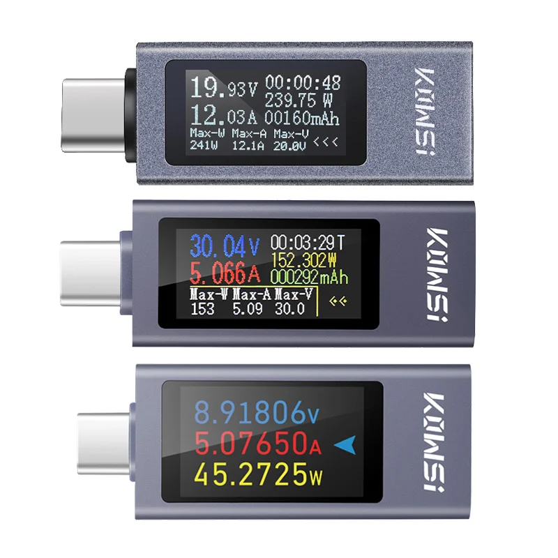 Type-C Multi-function Digital Display DC Voltage Ammeter Power Meter
