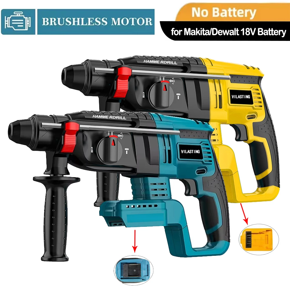 Electric Hammer Drill Multifunctional Rotary Cordless Rechargeable Power Tools